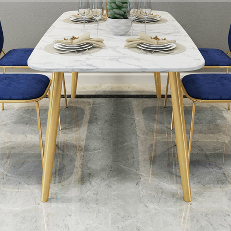 Modern Faux Marble Dining Table Metal Dining Table for Home Use Clearhalo 'Dining Tables & Seating' 'Dining Tables' 'dining_table' 'furn' 'furn_dining_table' 'Furniture' 'Kitchen & Dining Furniture' 6303769