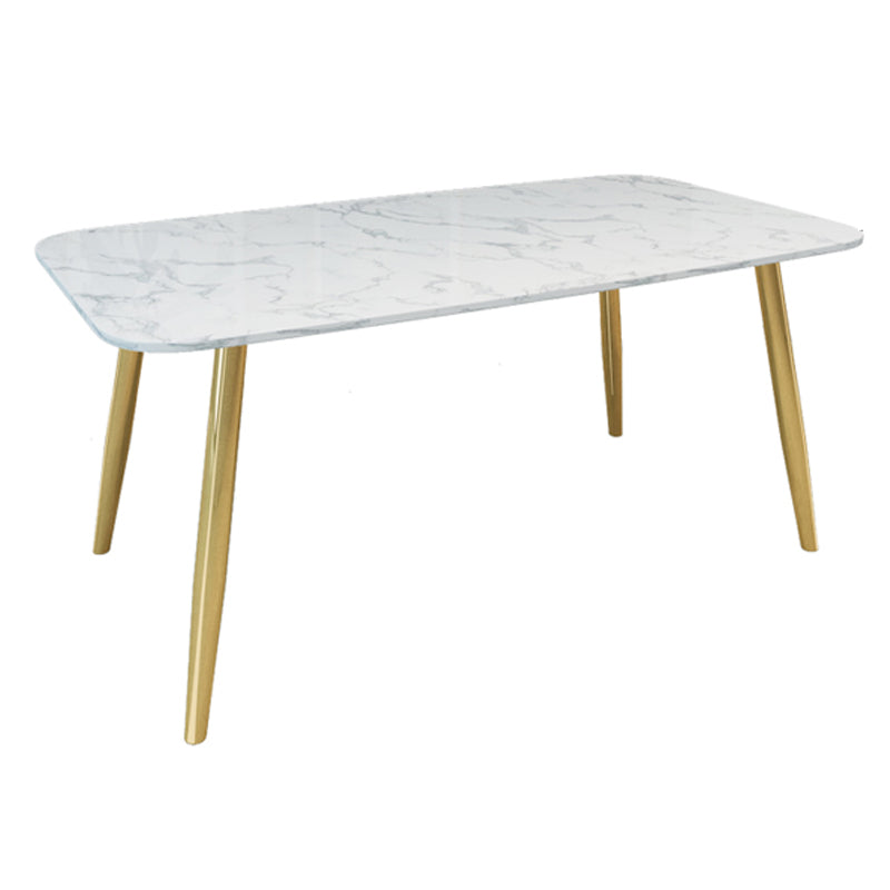 Modern Faux Marble Dining Table Metal Dining Table for Home Use Without Chairs Clearhalo 'Dining Tables & Seating' 'Dining Tables' 'dining_table' 'furn' 'furn_dining_table' 'Furniture' 'Kitchen & Dining Furniture' 6303772