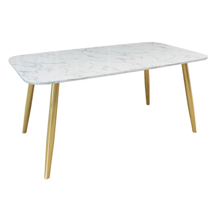 Modern Faux Marble Dining Table Metal Dining Table for Home Use Without Chairs Clearhalo 'Dining Tables & Seating' 'Dining Tables' 'dining_table' 'furn' 'furn_dining_table' 'Furniture' 'Kitchen & Dining Furniture' 6303772