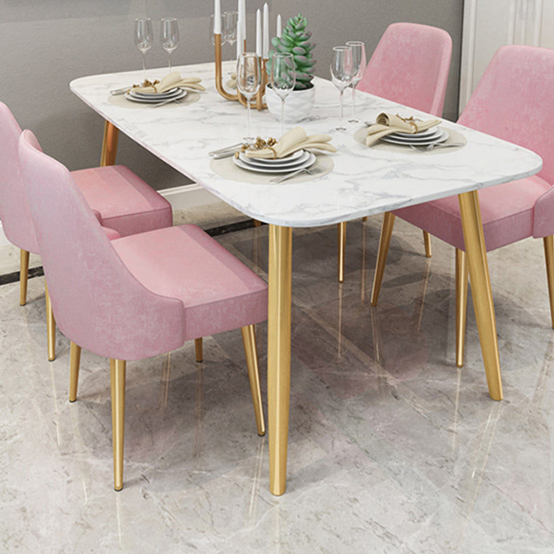 Modern Faux Marble Dining Table Metal Dining Table for Home Use Clearhalo 'Dining Tables & Seating' 'Dining Tables' 'dining_table' 'furn' 'furn_dining_table' 'Furniture' 'Kitchen & Dining Furniture' 6303774