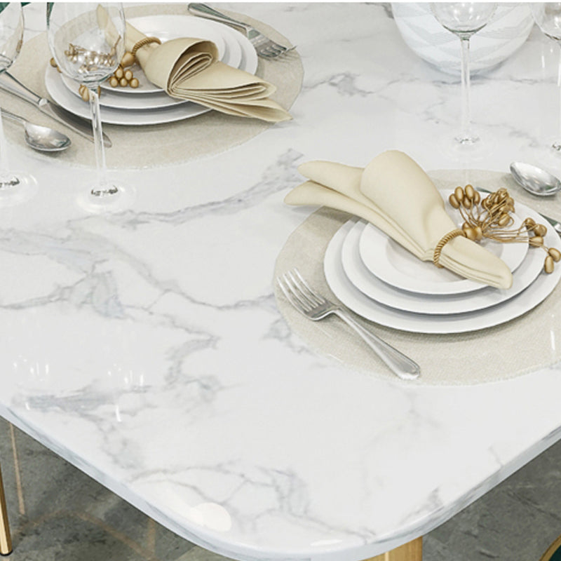 Modern Faux Marble Dining Table Metal Dining Table for Home Use Clearhalo 'Dining Tables & Seating' 'Dining Tables' 'dining_table' 'furn' 'furn_dining_table' 'Furniture' 'Kitchen & Dining Furniture' 6303775