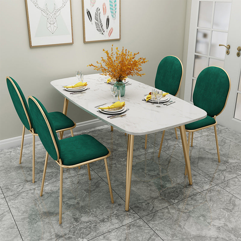 Modern Faux Marble Dining Table Metal Dining Table for Home Use Clearhalo 'Dining Tables & Seating' 'Dining Tables' 'dining_table' 'furn' 'furn_dining_table' 'Furniture' 'Kitchen & Dining Furniture' 6303777