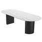 Modern Sintered Stone Dining Table Double Pedestal Table for Home Use White Without Chairs Clearhalo 'Dining Tables & Seating' 'Dining Tables' 'dining_table' 'furn' 'furn_dining_table' 'Furniture' 'Kitchen & Dining Furniture' 6303806