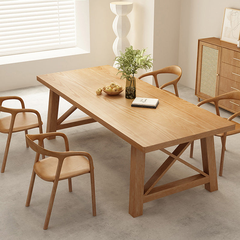 Glam Style Wood Dining Table Rectangle Table with Wood Legs for Kitchen 78.7"L x 31.5"W x 29.5"H Without Chairs Clearhalo 'Dining Tables & Seating' 'Dining Tables' 'dining_table' 'furn' 'furn_dining_table' 'Furniture' 'Kitchen & Dining Furniture' 6303821