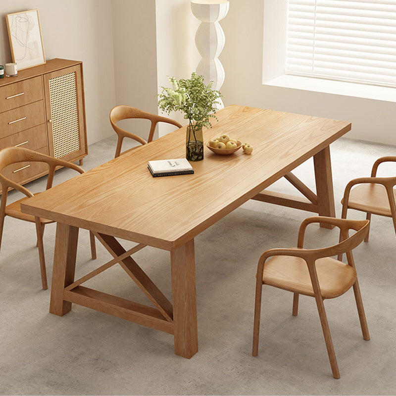 Glam Style Wood Dining Table Rectangle Table with Wood Legs for Kitchen 86.6"L x 35.4"W x 29.5"H Without Chairs Clearhalo 'Dining Tables & Seating' 'Dining Tables' 'dining_table' 'furn' 'furn_dining_table' 'Furniture' 'Kitchen & Dining Furniture' 6303822