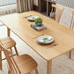 Mesa de comedor de madera estilo Glam, mesa rectangular con patas de madera para cocina