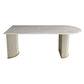 Modern Sintered Stone Dining Table Double Pedestal Table for Dining Room Clearhalo 'Dining Tables & Seating' 'Dining Tables' 'dining_table' 'furn' 'furn_dining_table' 'Furniture' 'Kitchen & Dining Furniture' 6303855