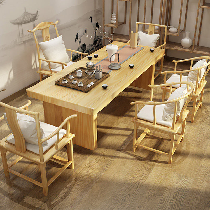 Glam Wooden Dining Table Rectangle Table with Wood Legs for Kitchen 63"L x 27.6"W x 29.5"H Without Chairs Clearhalo 'Dining Tables & Seating' 'Dining Tables' 'dining_table' 'furn' 'furn_dining_table' 'Furniture' 'Kitchen & Dining Furniture' 6303867