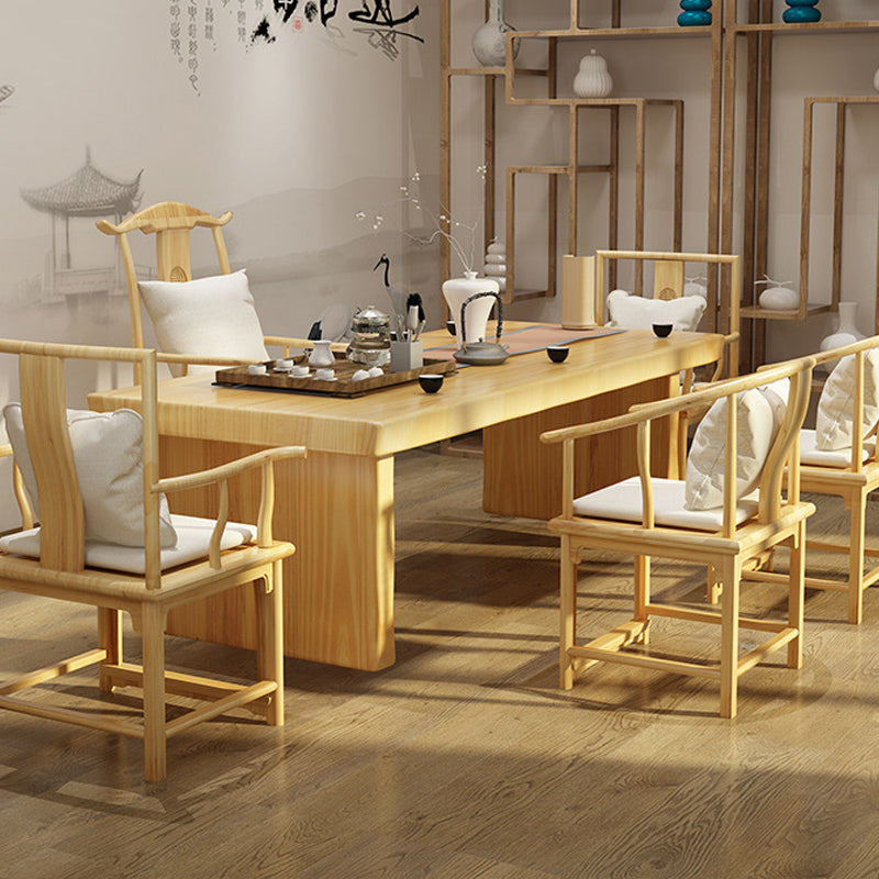Glam Wooden Dining Table Rectangle Table with Wood Legs for Kitchen 70.9"L x 31.5"W x 29.5"H Without Chairs Clearhalo 'Dining Tables & Seating' 'Dining Tables' 'dining_table' 'furn' 'furn_dining_table' 'Furniture' 'Kitchen & Dining Furniture' 6303868