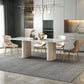 Modern Sintered Stone Table Dining Rectangle Table with Metal Legs for Kitchen 55.1"L x 31.5"W x 29.5"H Without Chairs Clearhalo 'Dining Tables & Seating' 'Dining Tables' 'dining_table' 'furn' 'furn_dining_table' 'Furniture' 'Kitchen & Dining Furniture' 6303895