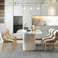 Modern Sintered Stone Table Dining Rectangle Table with Metal Legs for Kitchen 63"L x 31.5"W x 29.5"H Without Chairs Clearhalo 'Dining Tables & Seating' 'Dining Tables' 'dining_table' 'furn' 'furn_dining_table' 'Furniture' 'Kitchen & Dining Furniture' 6303898