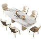 Modern Sintered Stone Table Dining Rectangle Table with Metal Legs for Kitchen Without Chairs Clearhalo 'Dining Tables & Seating' 'Dining Tables' 'dining_table' 'furn' 'furn_dining_table' 'Furniture' 'Kitchen & Dining Furniture' 6303899