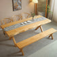 Contemporary Solid Wood Dining Table Double Pedestal Dining Table