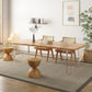 Rectangle Double Pedestal Dining Table Modern Wood Table for Living Room 78.7"L x 31.5"W x 29.5"H Without Chairs Clearhalo 'Dining Tables & Seating' 'Dining Tables' 'dining_table' 'furn' 'furn_dining_table' 'Furniture' 'Kitchen & Dining Furniture' 6303970