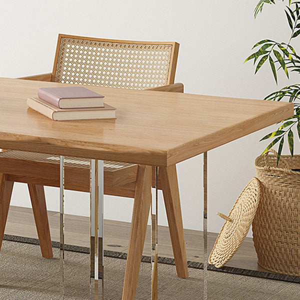 Rectangle Double Pedestal Dining Table Modern Wood Table for Living Room Clearhalo 'Dining Tables & Seating' 'Dining Tables' 'dining_table' 'furn' 'furn_dining_table' 'Furniture' 'Kitchen & Dining Furniture' 6303971