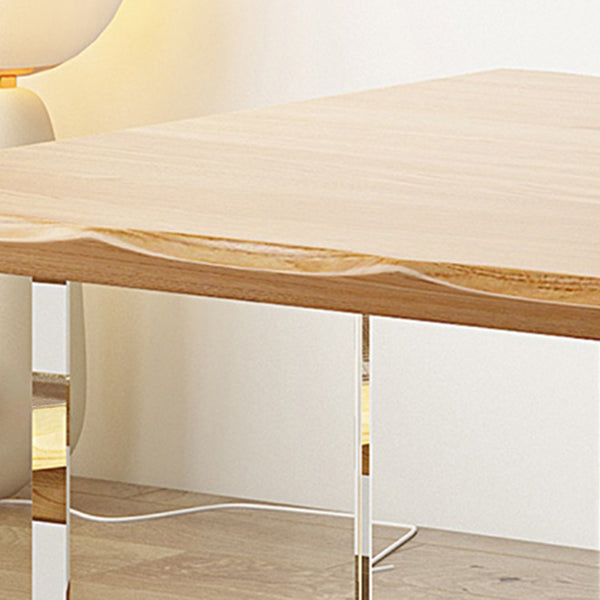 Rectangle Double Pedestal Dining Table Modern Wood Table for Living Room Clearhalo 'Dining Tables & Seating' 'Dining Tables' 'dining_table' 'furn' 'furn_dining_table' 'Furniture' 'Kitchen & Dining Furniture' 6303972