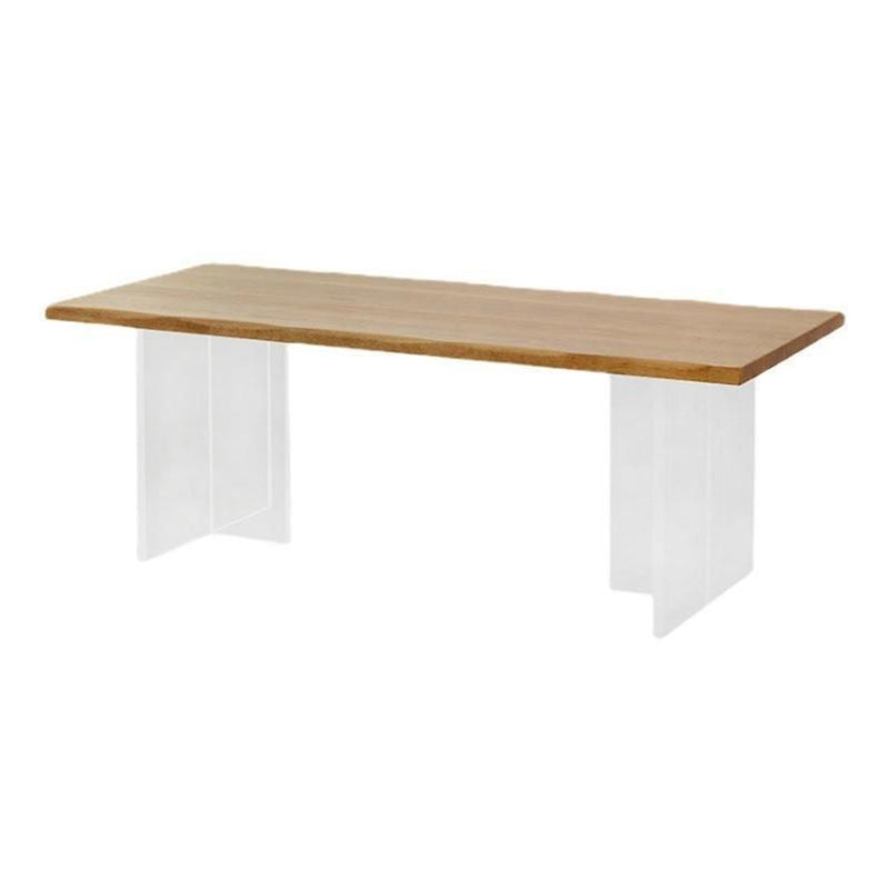 Rectangle Double Pedestal Dining Table Modern Wood Table for Living Room Without Chairs Clearhalo 'Dining Tables & Seating' 'Dining Tables' 'dining_table' 'furn' 'furn_dining_table' 'Furniture' 'Kitchen & Dining Furniture' 6303973