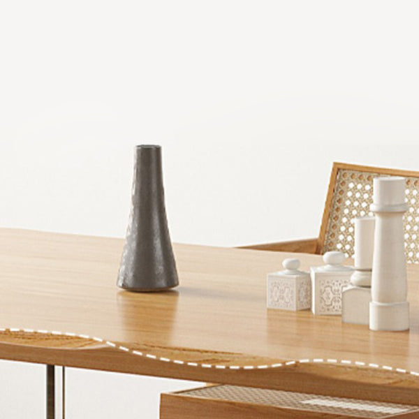 Rectangle Double Pedestal Dining Table Modern Wood Table for Living Room Clearhalo 'Dining Tables & Seating' 'Dining Tables' 'dining_table' 'furn' 'furn_dining_table' 'Furniture' 'Kitchen & Dining Furniture' 6303974