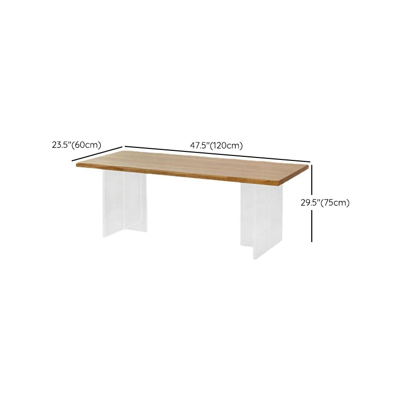 Rectangle Double Pedestal Dining Table Modern Wood Table for Living Room Clearhalo 'Dining Tables & Seating' 'Dining Tables' 'dining_table' 'furn' 'furn_dining_table' 'Furniture' 'Kitchen & Dining Furniture' 6303975