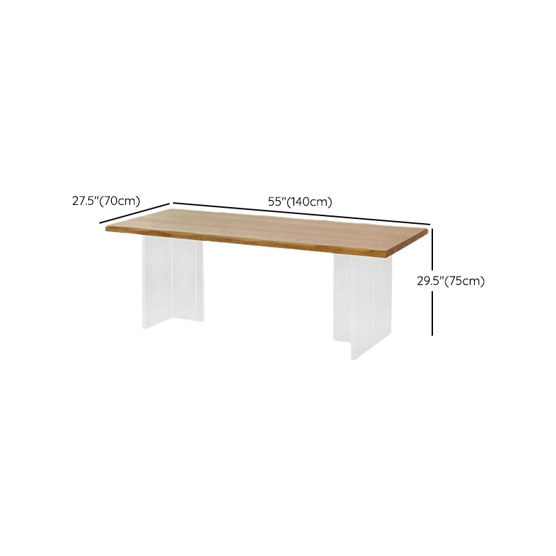 Rectangle Double Pedestal Dining Table Modern Wood Table for Living Room Clearhalo 'Dining Tables & Seating' 'Dining Tables' 'dining_table' 'furn' 'furn_dining_table' 'Furniture' 'Kitchen & Dining Furniture' 6303976