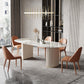 Glam Sintered Stone Table Dining Oval Table with Metal Legs for Home Use 63"L x 31.5"W x 29.5"H Without Chairs Clearhalo 'Dining Tables & Seating' 'Dining Tables' 'dining_table' 'furn' 'furn_dining_table' 'Furniture' 'Kitchen & Dining Furniture' 6304012