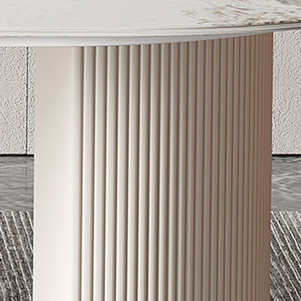 Glam Sintered Stone Table Dining Oval Table with Metal Legs for Home Use Clearhalo 'Dining Tables & Seating' 'Dining Tables' 'dining_table' 'furn' 'furn_dining_table' 'Furniture' 'Kitchen & Dining Furniture' 6304016