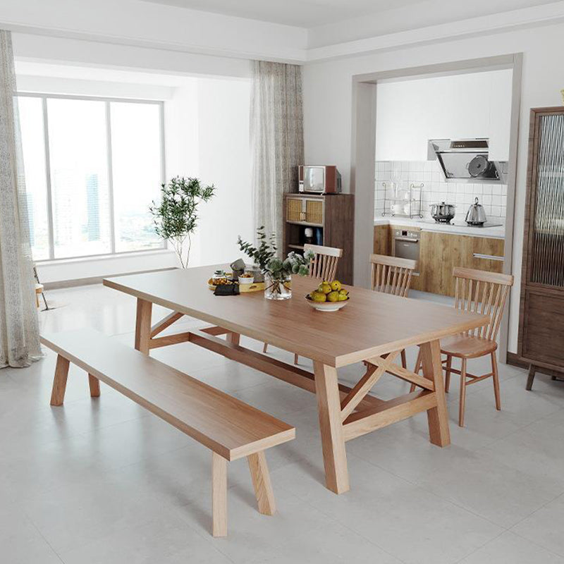 Modern Solid Wood Dining Table Trestle Base Dining Table for Dining Room 70.9"L x 31.5"W x 29.5"H Without Chairs Clearhalo 'Dining Tables & Seating' 'Dining Tables' 'dining_table' 'furn' 'furn_dining_table' 'Furniture' 'Kitchen & Dining Furniture' 6304026