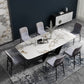 Industrial Style Sintered Stone Table Dining Rectangle Table with Metal Legs for Home Use