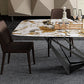 Industrial Style Sintered Stone Table Dining Rectangle Table with Metal Legs for Home Use