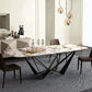 Industrial Style Sintered Stone Table Dining Rectangle Table with Metal Legs for Home Use
