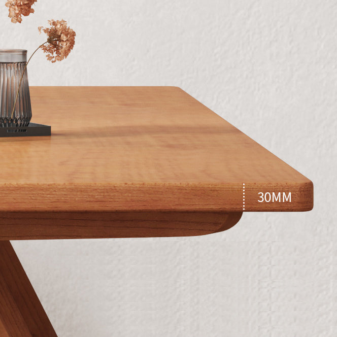 Modern Solid Wood Dining Table Double Pedestal Dining Table for Home Use