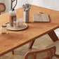 Modern Solid Wood Dining Table Double Pedestal Dining Table for Home Use