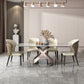 Modern Style Sintered Stone Table Dining Rectangle Table with Metal Legs for Home Use