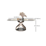 Modern Style Sintered Stone Table Dining Rectangle Table with Metal Legs for Home Use