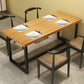 Rectangle Black Base Dining Table Modern Pine Wood Table for Home