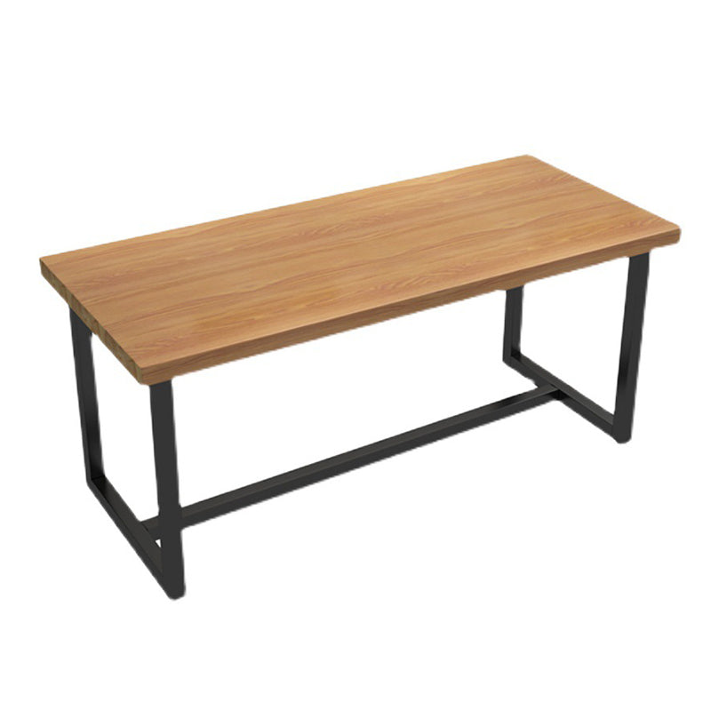 Rectangle Black Base Dining Table Modern Pine Wood Table for Home