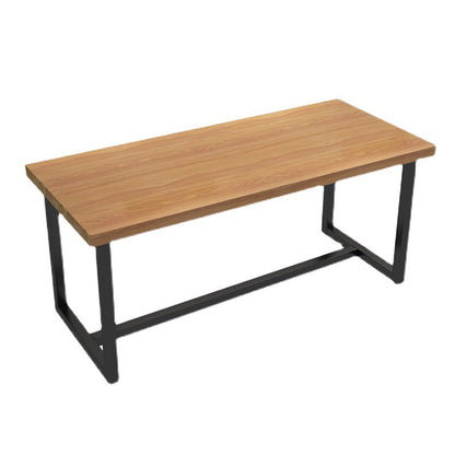 Rectangle Black Base Dining Table Modern Pine Wood Table for Home