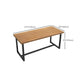 Rectangle Black Base Dining Table Modern Pine Wood Table for Home