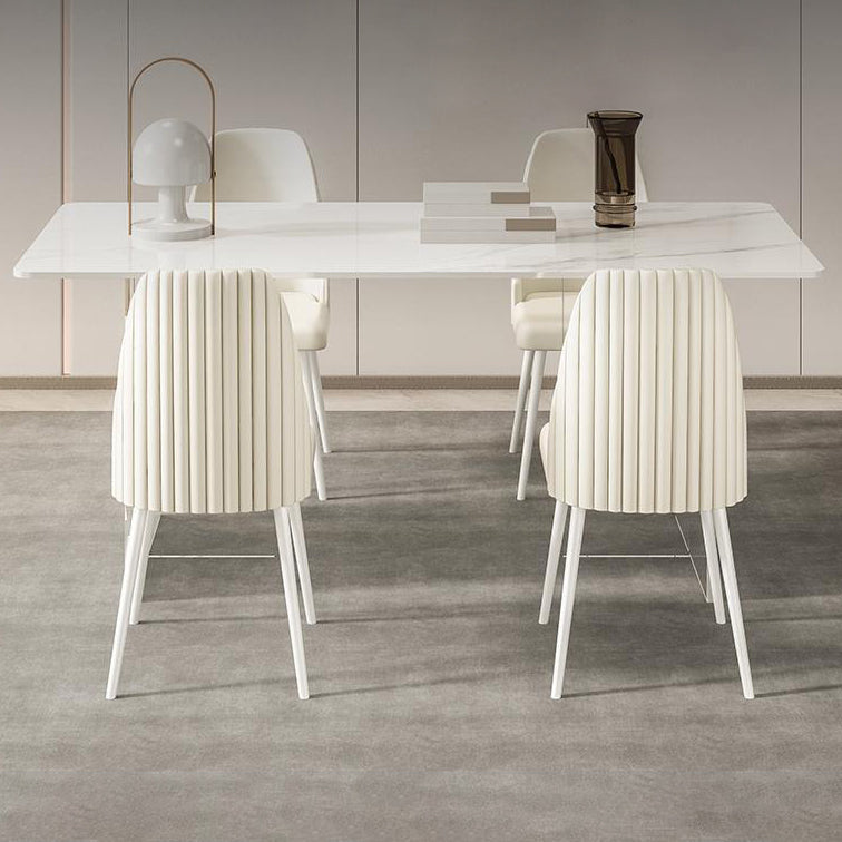 Modern Sintered Stone Dining Table Acrylic Dining Table with Double Pedestal Base Clearhalo 'Dining Tables & Seating' 'Dining Tables' 'dining_table' 'furn' 'furn_dining_table' 'Furniture' 'Kitchen & Dining Furniture' 6304110