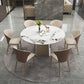 Modern Dining Sintered Stone Table Dining Round Table with Metal Legs for Home Use 59.1"L x 59.1"W x 29.5"H Without Chairs Clearhalo 'Dining Tables & Seating' 'Dining Tables' 'dining_table' 'furn' 'furn_dining_table' 'Furniture' 'Kitchen & Dining Furniture' 6304118