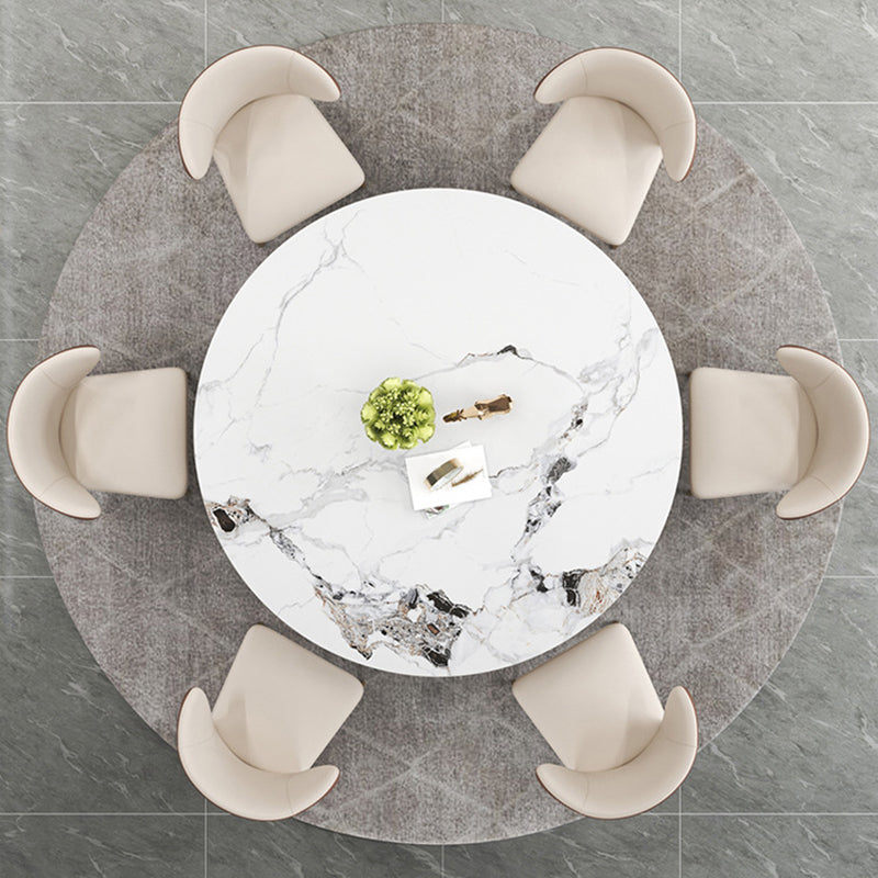 Modern Dining Sintered Stone Table Dining Round Table with Metal Legs for Home Use Clearhalo 'Dining Tables & Seating' 'Dining Tables' 'dining_table' 'furn' 'furn_dining_table' 'Furniture' 'Kitchen & Dining Furniture' 6304119