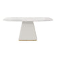 Mesa de comedor rectangular de piedra sinterizada moderna para uso doméstico