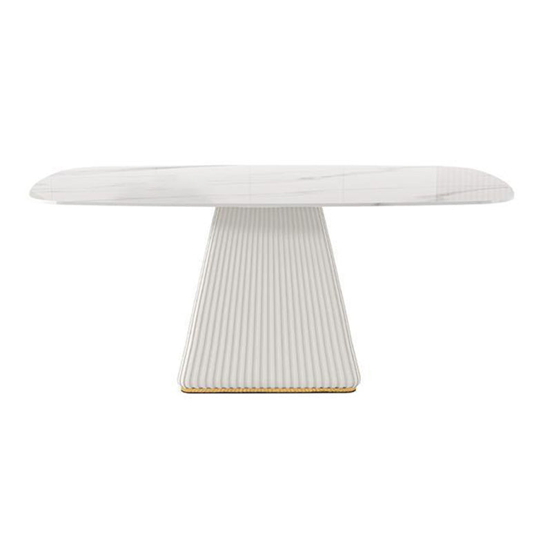Mesa de comedor rectangular de piedra sinterizada moderna para uso doméstico