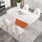 Mesa de comedor rectangular de piedra sinterizada moderna para uso doméstico