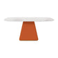 Mesa de comedor rectangular de piedra sinterizada moderna para uso doméstico