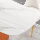 Mesa de comedor rectangular de piedra sinterizada moderna para uso doméstico