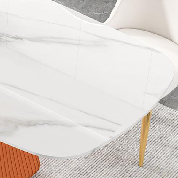 Mesa de comedor rectangular de piedra sinterizada moderna para uso doméstico