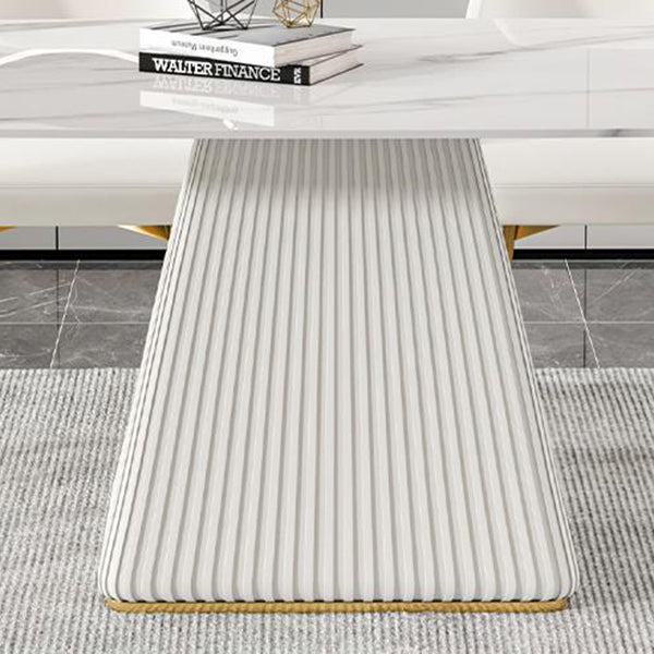 Mesa de comedor rectangular de piedra sinterizada moderna para uso doméstico