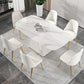 Mesa de comedor rectangular de piedra sinterizada moderna para uso doméstico