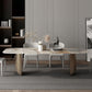 Modern Dining Sintered Stone Table Dining Rectangle Table with Metal Legs for Home Use Gold 70.9"L x 35.4"W x 29.5"H Without Chairs Clearhalo 'Dining Tables & Seating' 'Dining Tables' 'dining_table' 'furn' 'furn_dining_table' 'Furniture' 'Kitchen & Dining Furniture' 6304148